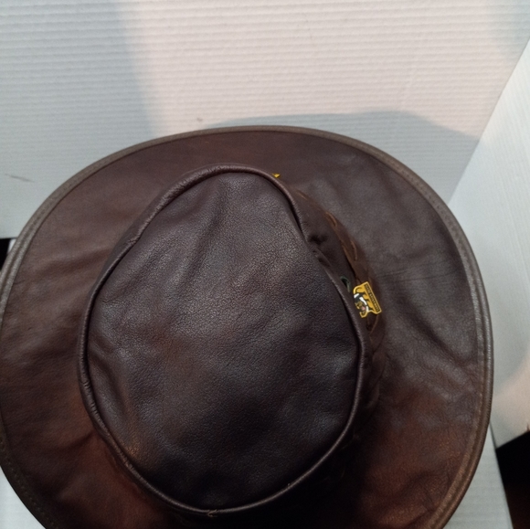 Barmah Aussie Sundowner Kangaroo Leather Waterproof Brown 12 1/2 in x 12 in Hat - Picture 12 of 12